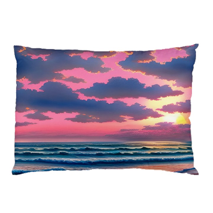 Sunset Over The Beach Pillow Case