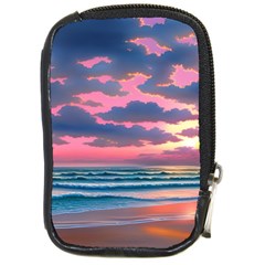 Sunset Over The Beach Compact Camera Leather Case by GardenOfOphir