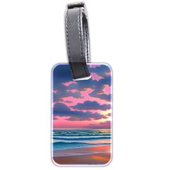 Sunset Over The Beach Luggage Tag (two Sides) by GardenOfOphir