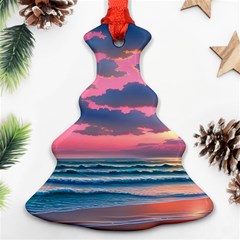 Sunset Over The Beach Ornament (christmas Tree)  by GardenOfOphir