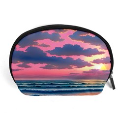 Sunset Over The Beach Accessory Pouch (large) by GardenOfOphir