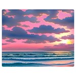 Sunset Over The Beach Premium Plush Fleece Blanket (Medium) 60 x50  Blanket Front