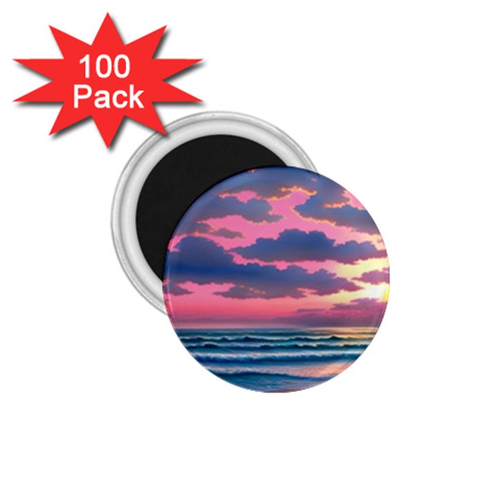 Sunset Over The Beach 1.75  Magnets (100 pack) 