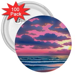 Sunset Over The Beach 3  Buttons (100 Pack)  by GardenOfOphir