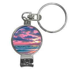 Sunset Over The Beach Nail Clippers Key Chain by GardenOfOphir