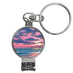 Sunset Over The Beach Nail Clippers Key Chain Front