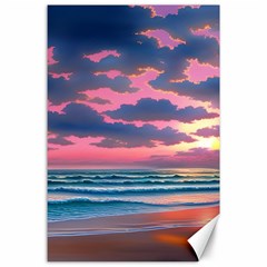 Sunset Over The Beach Canvas 24  X 36  by GardenOfOphir