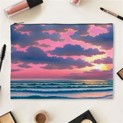 Sunset Over The Beach Cosmetic Bag (xl) by GardenOfOphir