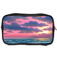 Sunset Over The Beach Toiletries Bag (one Side) by GardenOfOphir