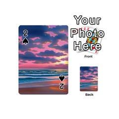 Sunset Over The Beach Playing Cards 54 Designs (mini) by GardenOfOphir