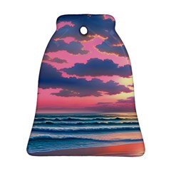 Sunset Over The Beach Bell Ornament (two Sides) by GardenOfOphir