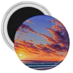 Summer Sunset Over Beach 3  Magnets by GardenOfOphir