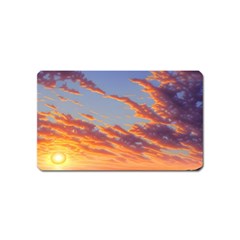 Summer Sunset Over Beach Magnet (name Card) by GardenOfOphir