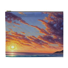 Summer Sunset Over Beach Cosmetic Bag (xl) by GardenOfOphir