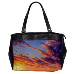 Summer Sunset Over Beach Oversize Office Handbag by GardenOfOphir