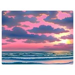 Sunset Over The Beach One Side Premium Plush Fleece Blanket (Extra Small) 40 x30  Blanket Front