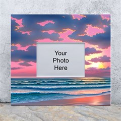 Sunset Over The Beach White Wall Photo Frame 5  X 7 