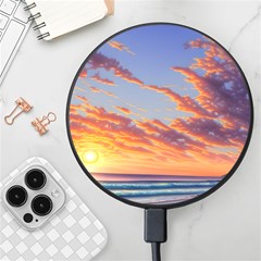 Summer Sunset Over Beach Wireless Fast Charger(black)