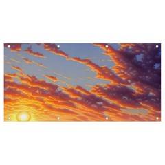 Summer Sunset Over Beach Banner And Sign 8  X 4  by GardenOfOphir