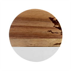 Summer Sunset Over Beach Marble Wood Coaster (round)