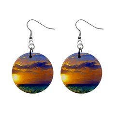 Nature Sunset Mini Button Earrings by GardenOfOphir