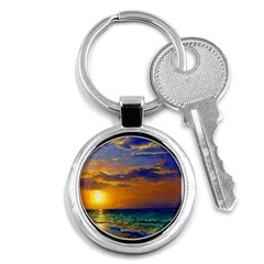 Nature Sunset Key Chain (round) by GardenOfOphir