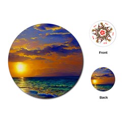 Nature Sunset Playing Cards Single Design (round) by GardenOfOphir