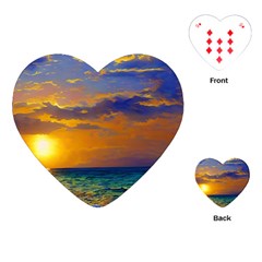 Nature Sunset Playing Cards Single Design (heart) by GardenOfOphir