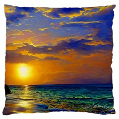 Nature Sunset Standard Premium Plush Fleece Cushion Case (one Side) by GardenOfOphir