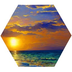 Nature Sunset Wooden Puzzle Hexagon by GardenOfOphir