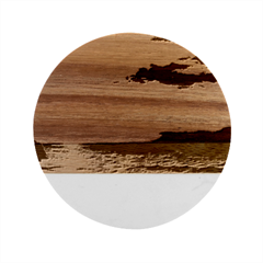 Nature Sunset Marble Wood Coaster (round)