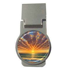 Waves At Sunset Money Clips (round)  by GardenOfOphir