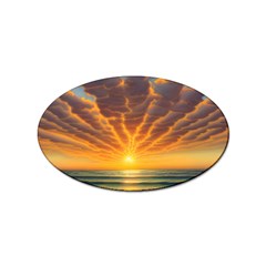 Waves At Sunset Sticker (oval) by GardenOfOphir