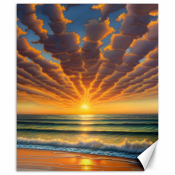 Waves At Sunset Canvas 20  x 24 