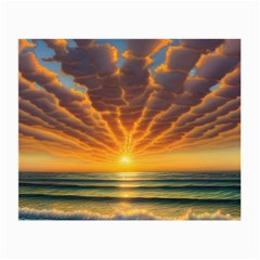 Waves At Sunset Small Glasses Cloth (2 Sides) by GardenOfOphir