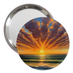 Waves At Sunset 3  Handbag Mirrors by GardenOfOphir