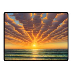 Waves At Sunset Fleece Blanket (small) by GardenOfOphir