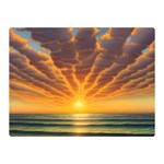 Waves At Sunset Premium Plush Fleece Blanket (Mini) 35 x27  Blanket Front