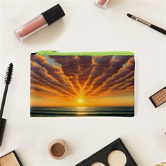 Waves At Sunset Cosmetic Bag (xs) by GardenOfOphir