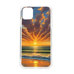 Waves At Sunset Iphone 11 Tpu Uv Print Case by GardenOfOphir