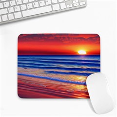 Golden Sunset Over Beach Small Mousepad by GardenOfOphir