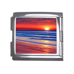 Golden Sunset Over Beach Mega Link Italian Charm (18mm) by GardenOfOphir