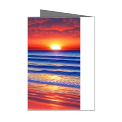 Golden Sunset Over Beach Mini Greeting Cards (pkg Of 8) by GardenOfOphir