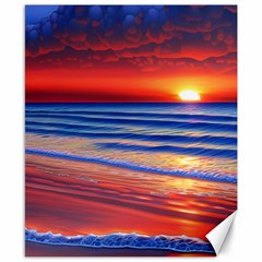 Golden Sunset Over Beach Canvas 8  X 10  by GardenOfOphir