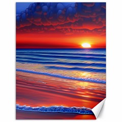 Golden Sunset Over Beach Canvas 18  X 24  by GardenOfOphir