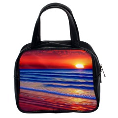 Golden Sunset Over Beach Classic Handbag (two Sides) by GardenOfOphir