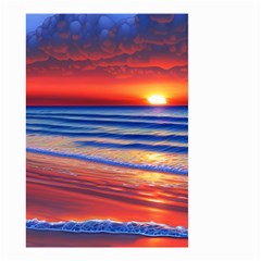 Golden Sunset Over Beach Small Garden Flag (two Sides) by GardenOfOphir