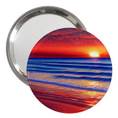 Golden Sunset Over Beach 3  Handbag Mirrors by GardenOfOphir