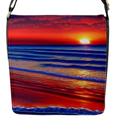 Golden Sunset Over Beach Flap Closure Messenger Bag (s) by GardenOfOphir