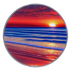 Golden Sunset Over Beach Wireless Fast Charger(white) by GardenOfOphir